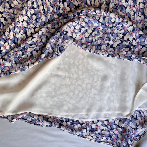 RALPH LAUREN Black Label Floral v-neck Midi Dress Blue/Multi Size 8 - Picture 9 of 9